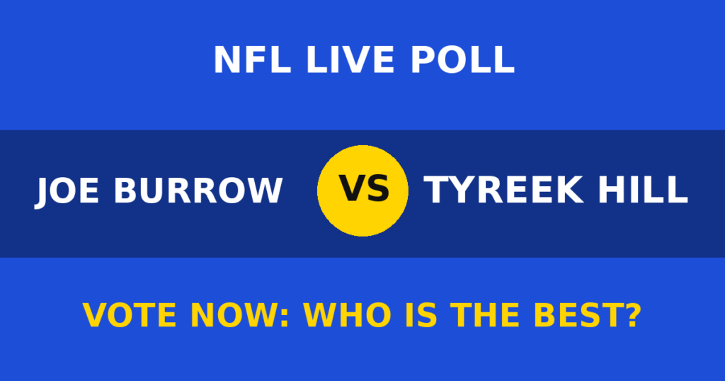 Joe Burrow vs Tyreek Hill live poll