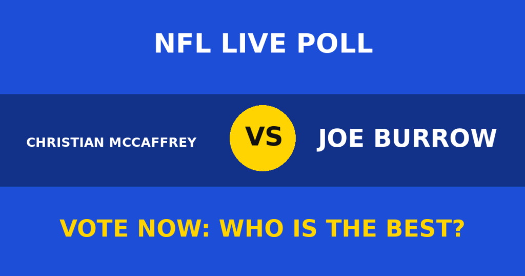 Christian McCaffrey vs Joe Burrow live poll