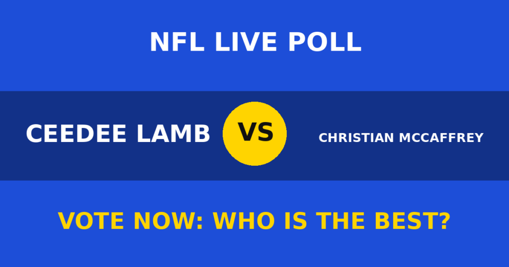 CeeDee Lamb vs Christian McCaffrey Live Poll: Vote Now Who Is the Best? 1 CeeDee Lamb vs Christian McCaffrey Live Poll: Vote Now Who Is the Best? CeeDee Lamb vs Christian McCaffrey live poll