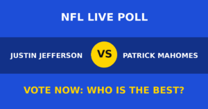 Justin Jefferson vs Patrick Mahomes live poll