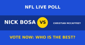 Nick Bosa vs Christian McCaffrey live poll