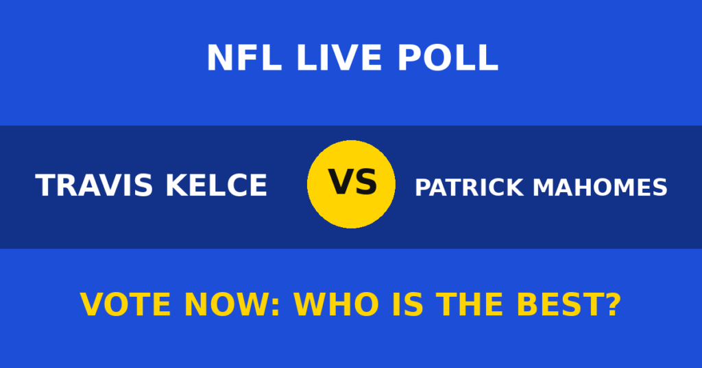 Travis Kelce vs Patrick Mahomes Live Poll: Vote Now Who Is the Best? 1 Travis Kelce vs Patrick Mahomes Live Poll: Vote Now Who Is the Best? Travis Kelce vs Patrick Mahomes live poll