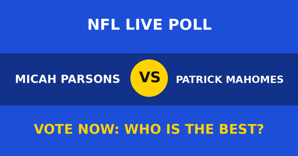 Micah Parsons vs Patrick Mahomes Live Poll: Vote Now Who Is the Best? 1 Micah Parsons vs Patrick Mahomes Live Poll: Vote Now Who Is the Best? Micah Parsons vs Patrick Mahomes live poll