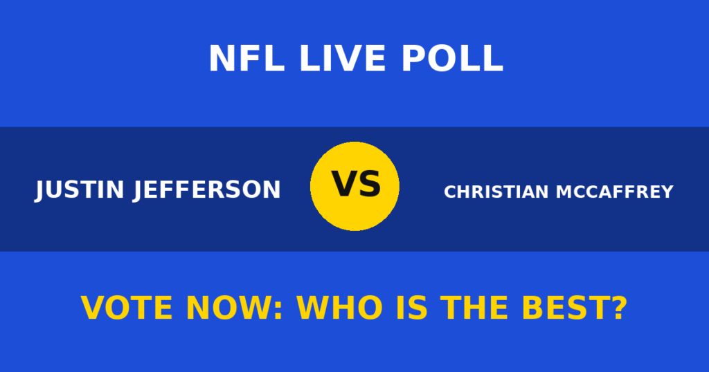 Justin Jefferson vs Christian McCaffrey live poll