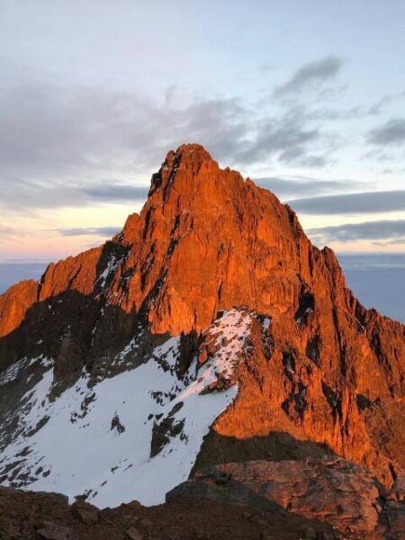 Serene sunrise over Mount Kenya view from Nanyuki:
