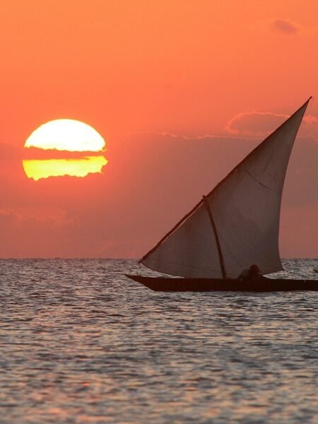 Vibrant Sunset Colors Over Lake Victoria Fishing Boats:watch as the skies turn to liqid flames
