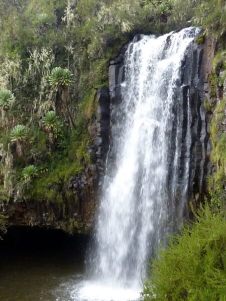 Peaceful Waterfall Scene In Aberdare National Park Trail: